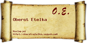 Oberst Etelka névjegykártya